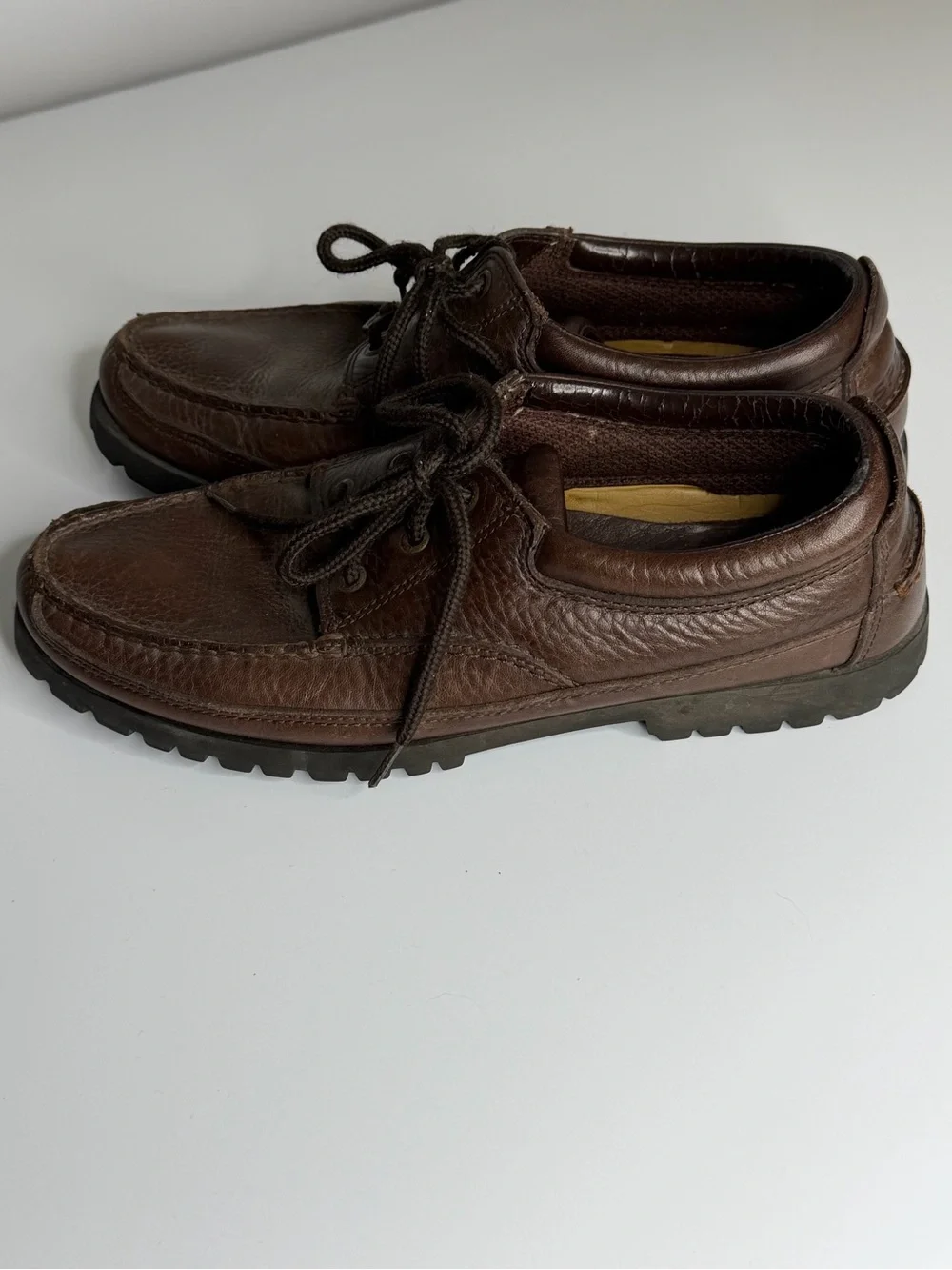 Sperry Brown Leather Boat Shoes with Lug Sole 11.5